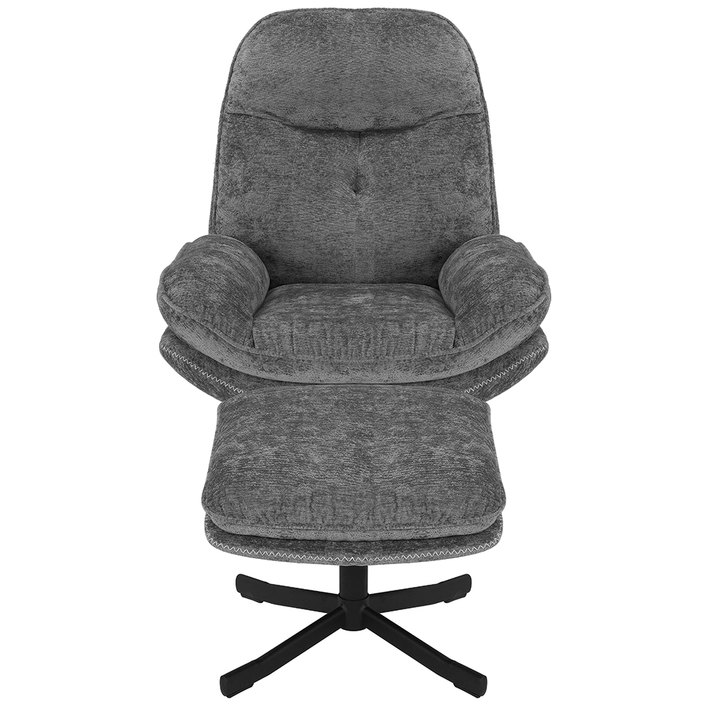 Otočné relaxační křeslo KARMEN s podnožkou | tmavě šedá