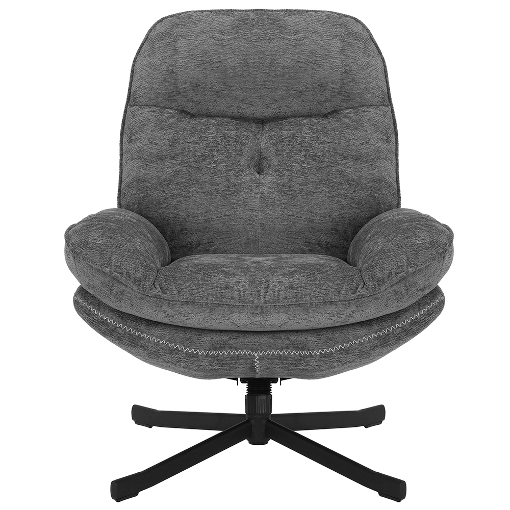 Otočné relaxační křeslo KARMEN s podnožkou | tmavě šedá