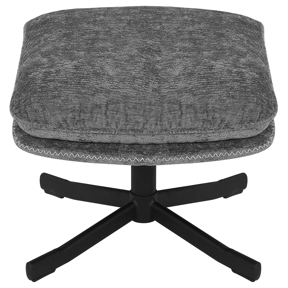 Otočné relaxační křeslo KARMEN s podnožkou | tmavě šedá