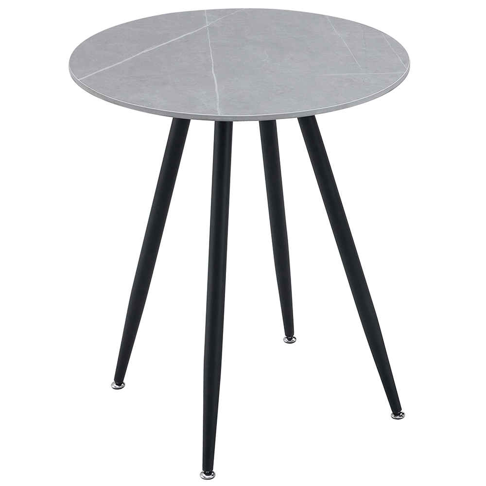 Zahradní sestava MAME A | 1x stůl MELODY ⌀ 60 x 71 cm + 1x židle MADERA s polstrováním | šedá/černá