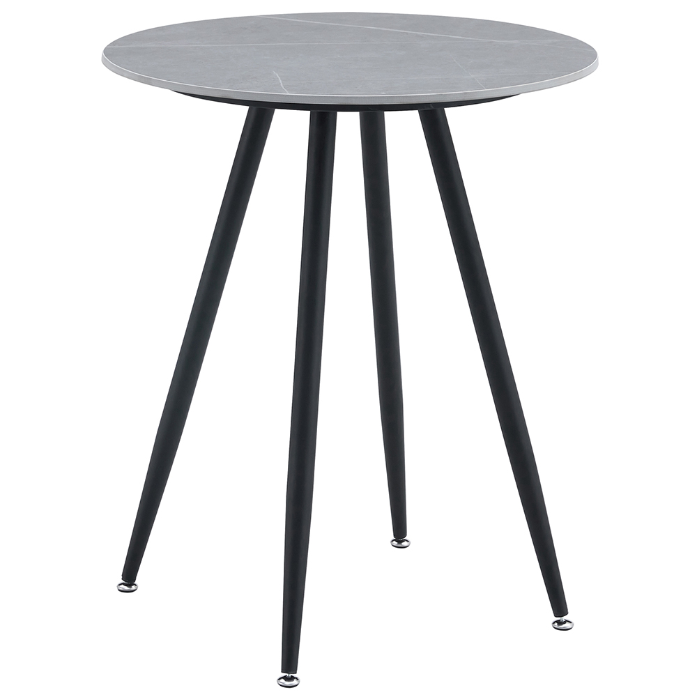 Zahradní sestava MAME A | 1x stůl MELODY ⌀ 60 x 71 cm + 1x židle MADERA s polstrováním | šedá/černá