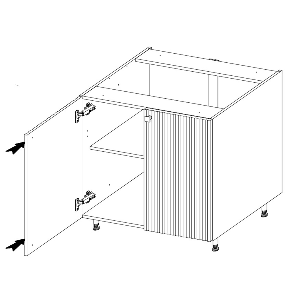 AVARANT sa | dolní skříňka 80D 2F BB | 80 cm | 3D povrch | šedá/artisan