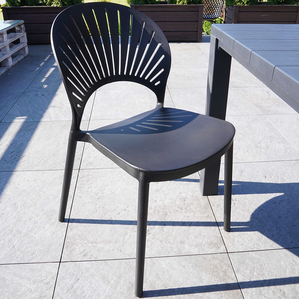 Zahradní židle RIMINI | černá | stohovatelná