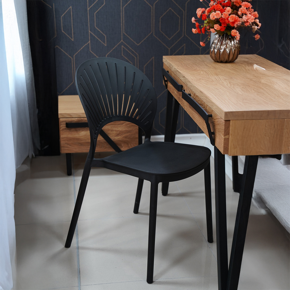 Zahradní židle RIMINI | černá | stohovatelná