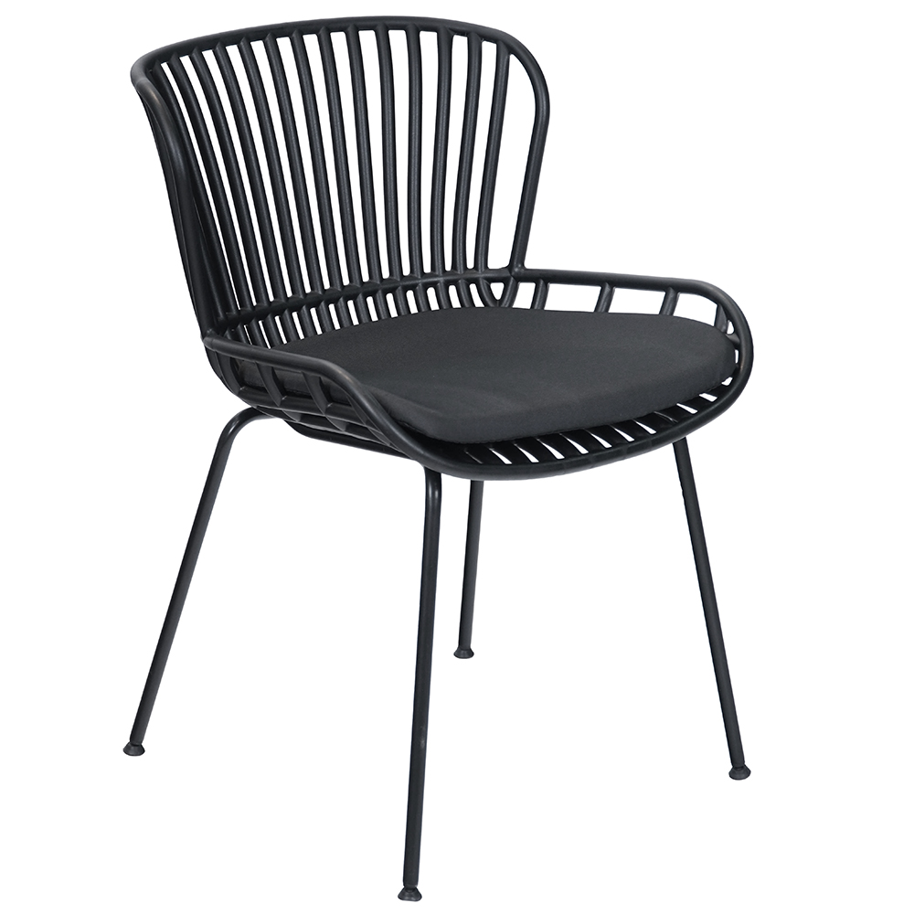 Zahradní židle INDIANA | černá | podsedák v ceně