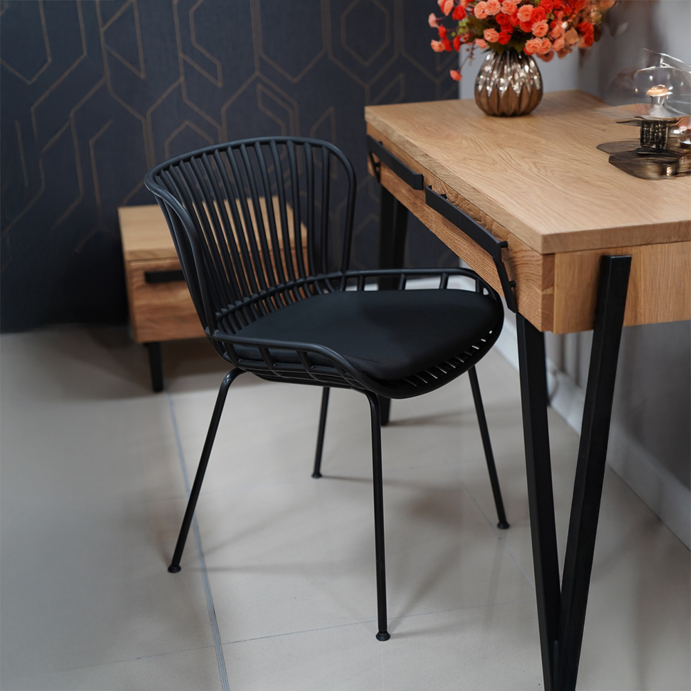 Zahradní židle INDIANA | černá | podsedák v ceně