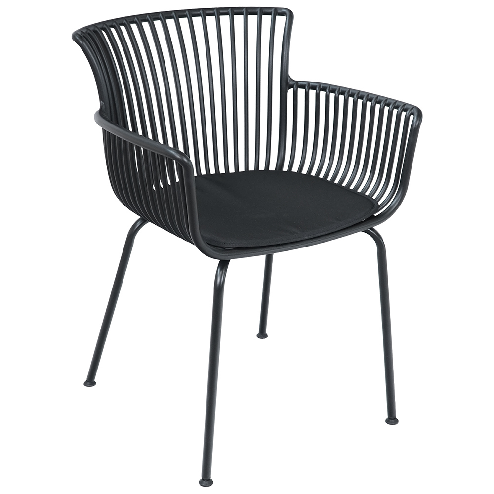 Zahradní židle DAKOTA | černá | podsedák v ceně