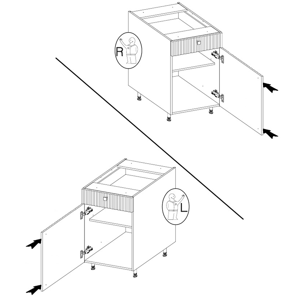 AVARANT sa | dolní skříňka 50D 1F 1S se zásuvkami PREMIUM BOX | 50 cm | 3D povrch | šedá/artisan