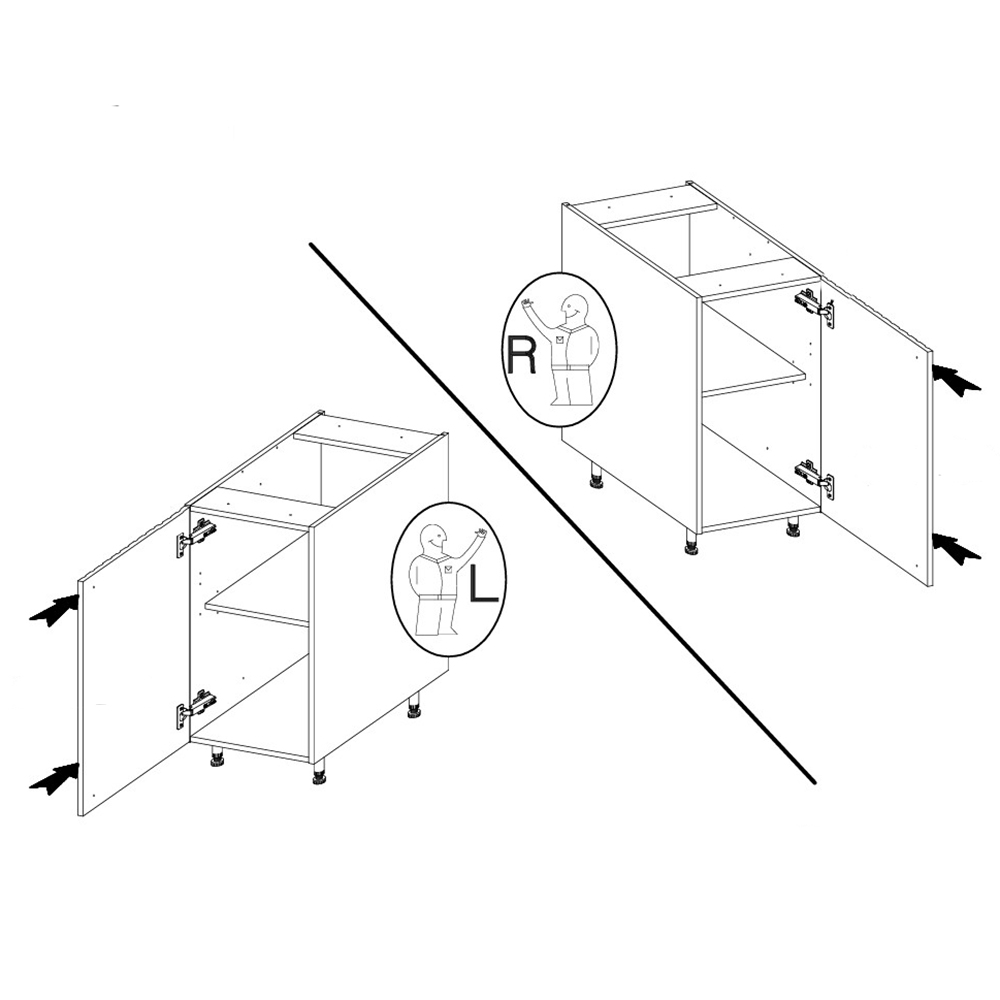 AVARANT sa | dolní skříňka 40D 1F BB | 40 cm | 3D povrch | šedá/artisan