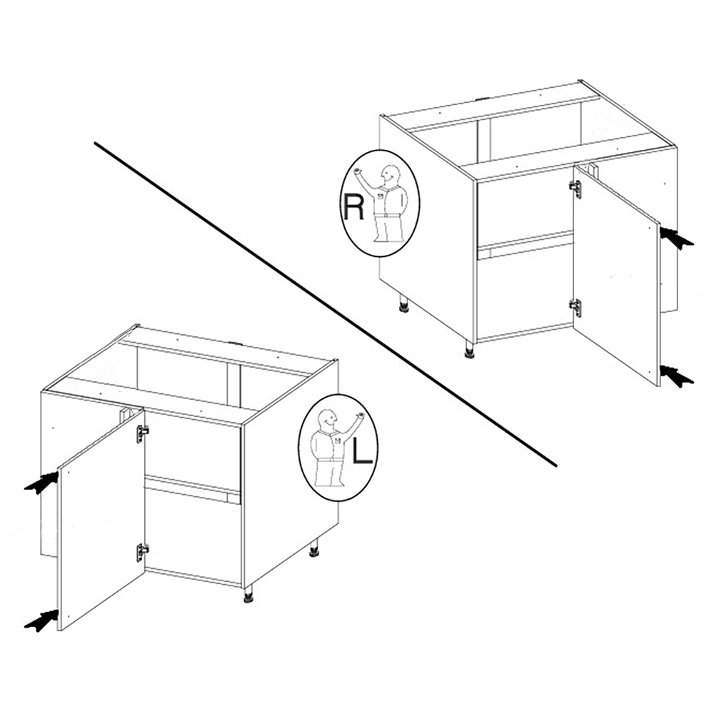 AVARANT sa | dolní skříňka 105 ND 1F rohová s policí | 105x60cm | 3D povrch | šedá/artisan