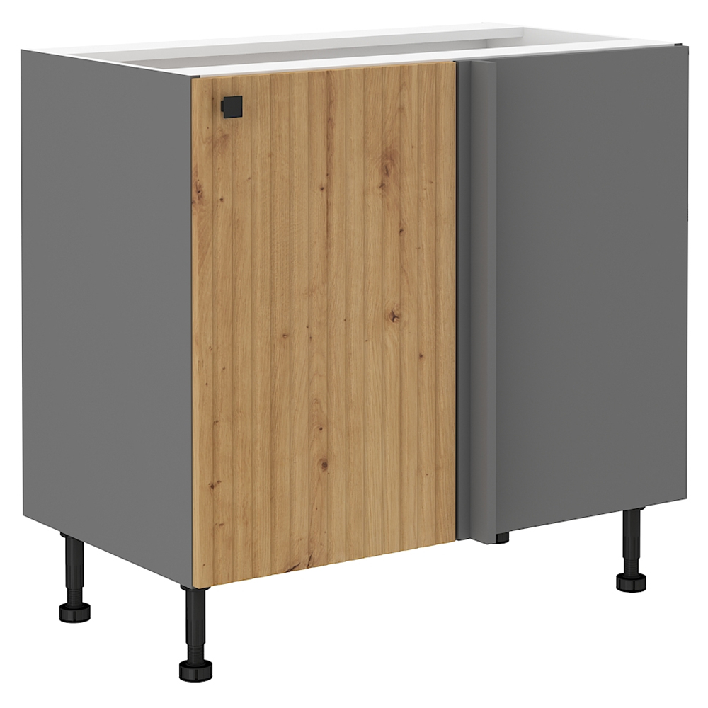 AVARANT sa | dolní skříňka 105 ND 1F rohová s policí | 105x60cm | 3D povrch | šedá/artisan