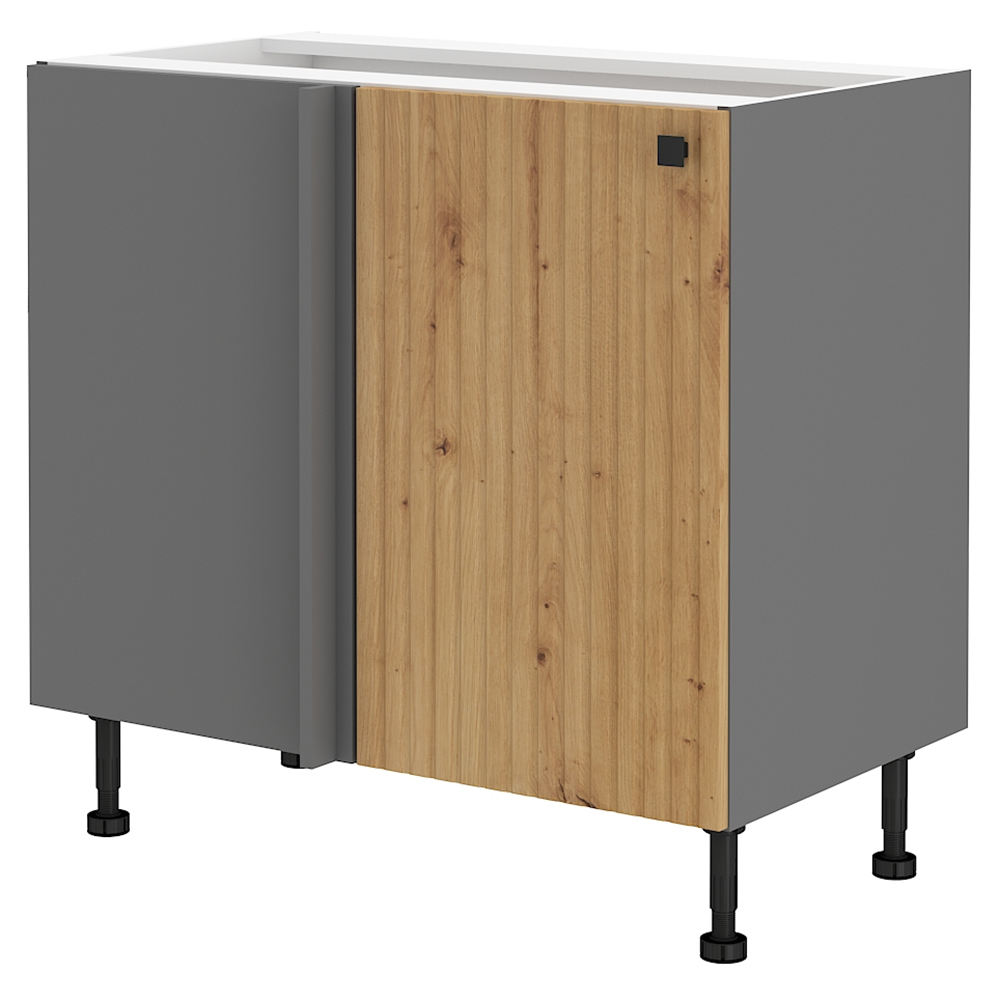 AVARANT sa | dolní skříňka 105 ND 1F rohová s policí | 105x60cm | 3D povrch | šedá/artisan