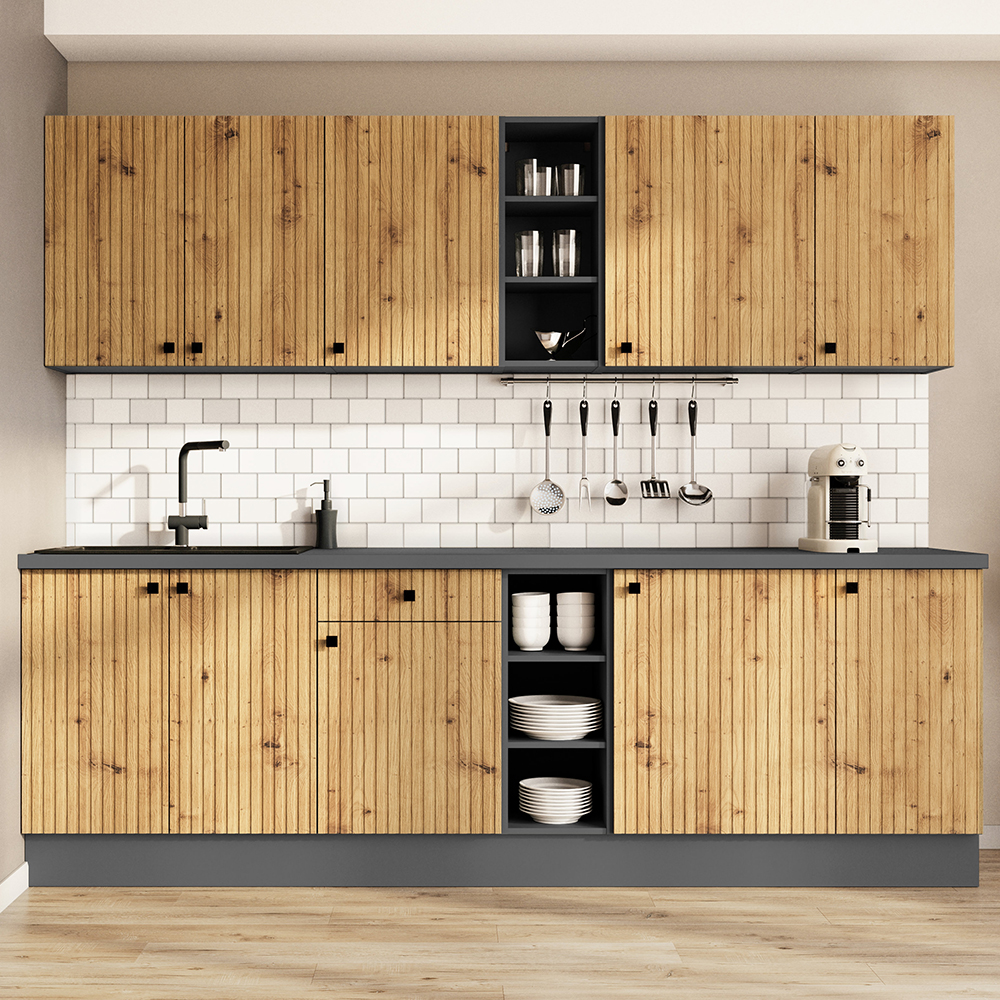 AVARANT sa | horní skříňka 80 G-90 2F | 80 cm | VYSOKÁ | 3D povrch | šedá/artisan