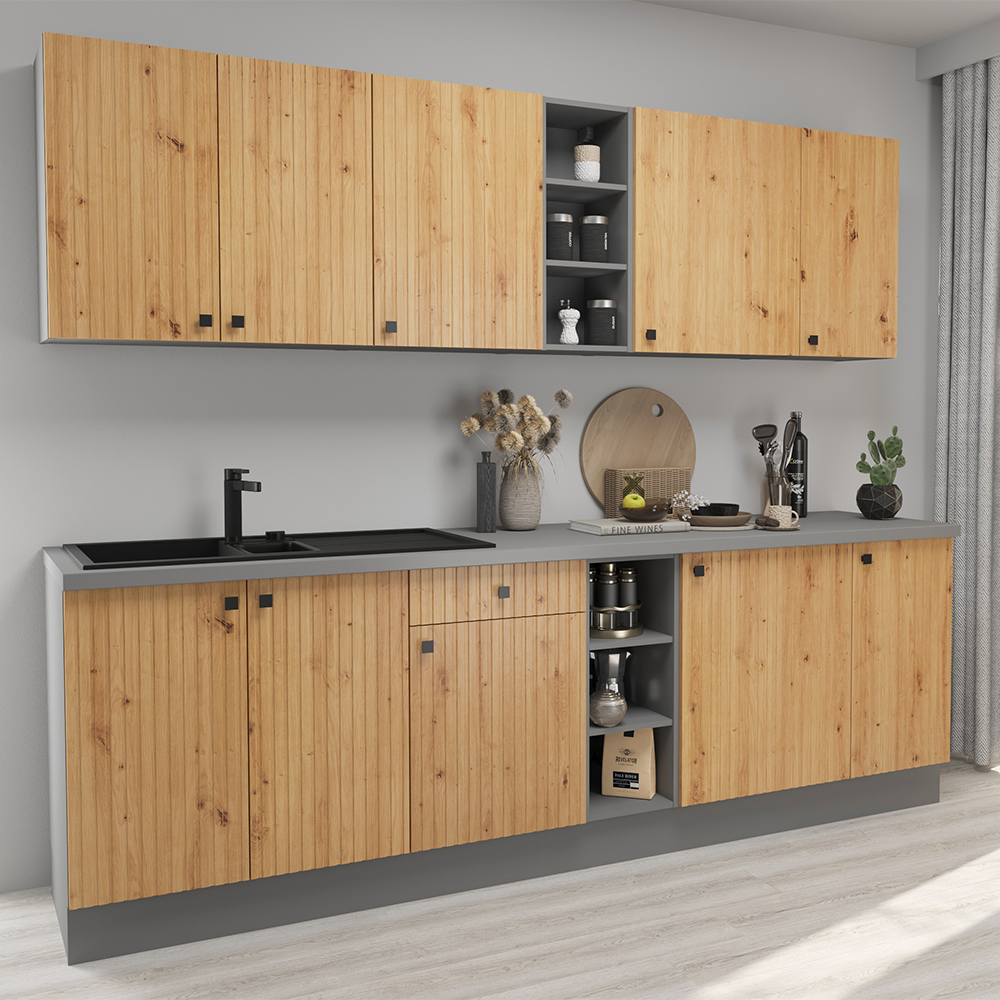 AVARANT sa | horní skříňka 60 G-90 1F | 60 cm | VYSOKÁ | 3D povrch | šedá/artisan