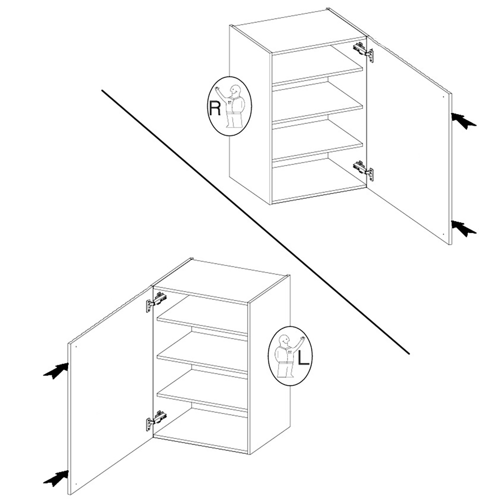 AVARANT sa | horní skříňka 60 G-90 1F | 60 cm | VYSOKÁ | 3D povrch | šedá/artisan