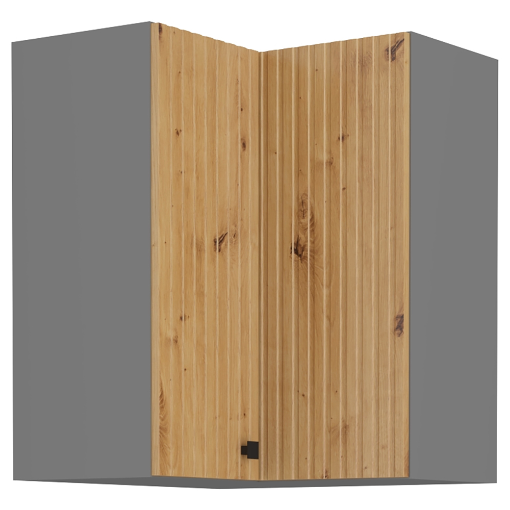 AVARANT sa | horní skříňka 60x60 GN-72 2F 90° rohová s 2 policemi | 60 cm | 3D povrch | šedá/artisan