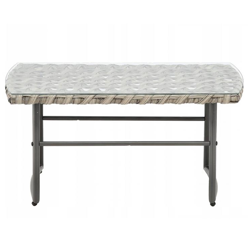 Zahradní sestava k sezení KAMORA | stolek + pohovka + 2 křeslo | šedá | polstrování v ceně | SAD8045