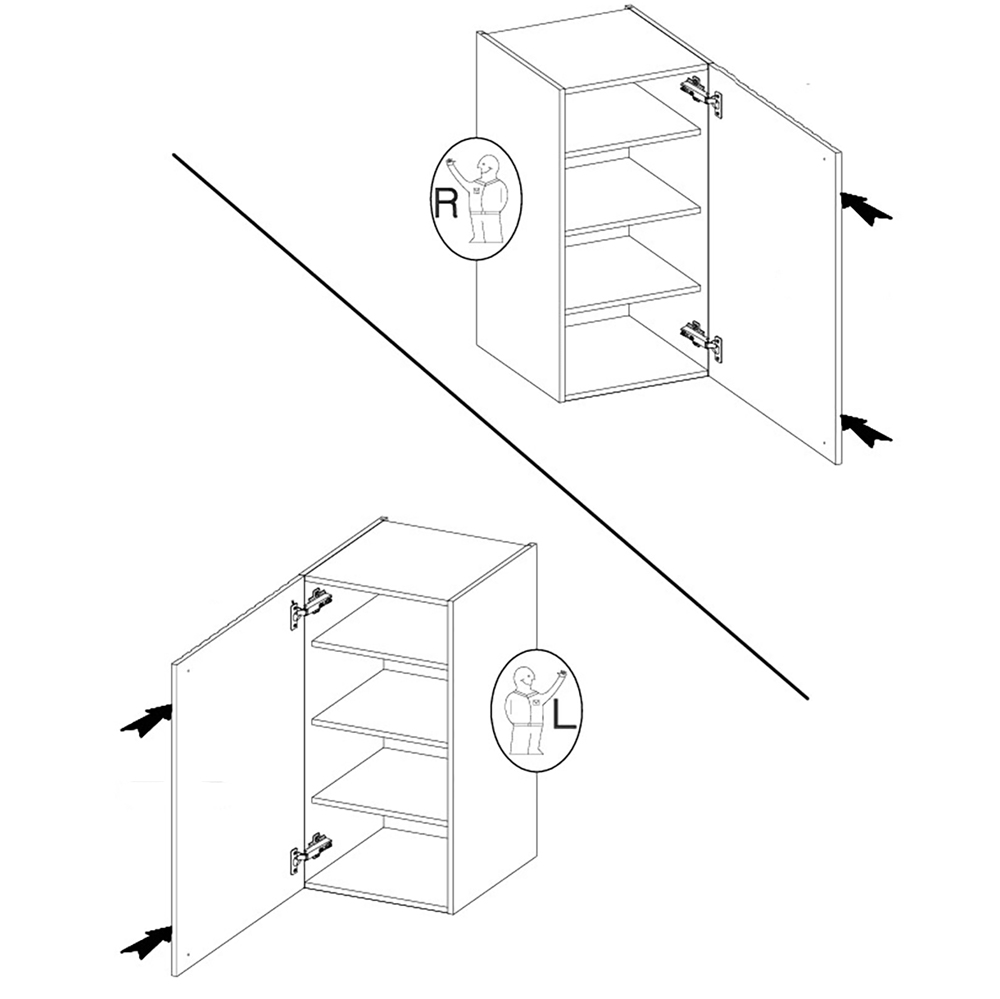 AVARANT sa | horní skříňka 45 G-90 1F | 45 cm | VYSOKÁ | 3D povrch | šedá/artisan