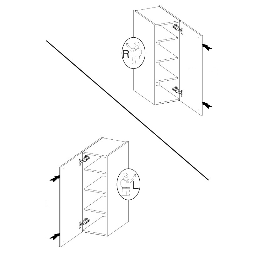AVARANT sa | horní skříňka 30 G-90 1F | 30 cm | VYSOKÁ | 3D povrch | šedá/artisan