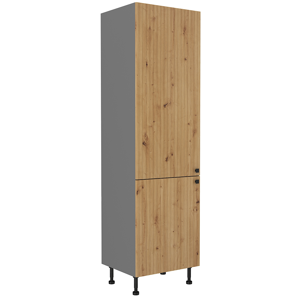 AVARANT sa | vysoká skříňka 60 DK-215 2F potravinová | 60 cm | 3D povrch | šedá/artisan