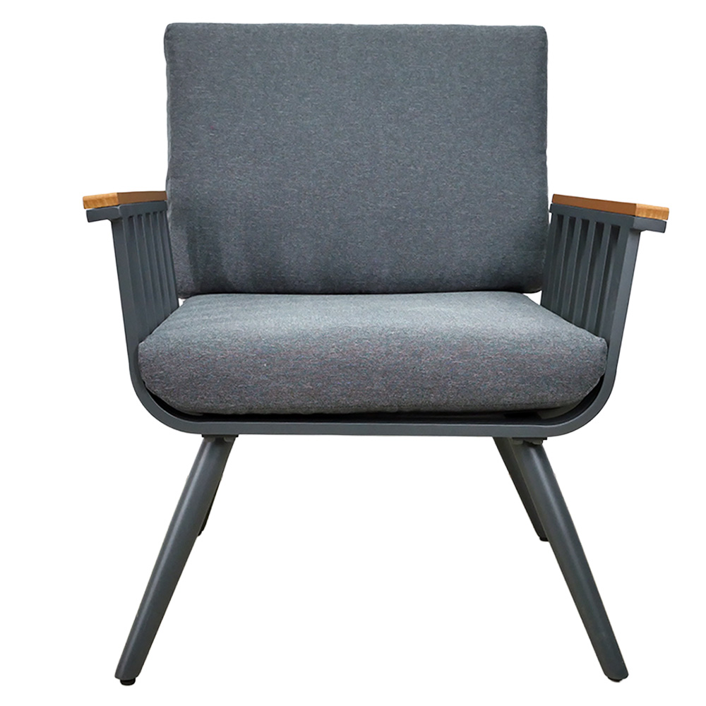 Zahradní sestava k sezení NORVAN | stolek + pohovka + 2 křeslo | šedá/hliník | polstrování v ceně | ALM9415