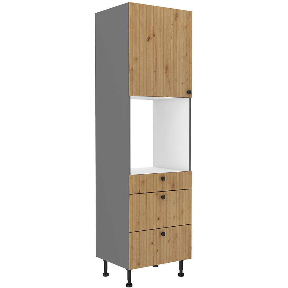 AVARANT sa | vysoká skříňka 60 DPS-215 3S1F na vestavnou troubu | 60 cm | 3D povrch | šedá/artisan