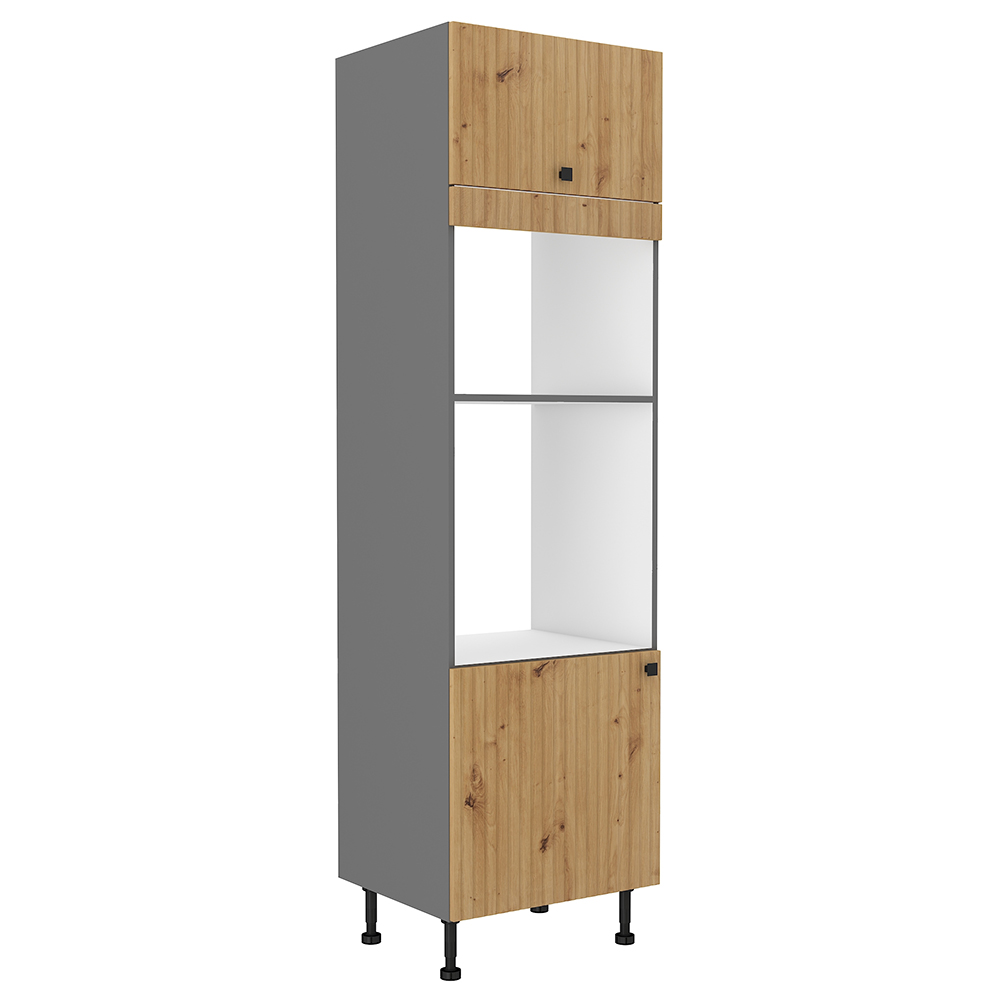 AVARANT sa | vysoká skříňka 60 DPM-215 2F na vestavnou troubu | 60 cm | 3D povrch | šedá/artisan