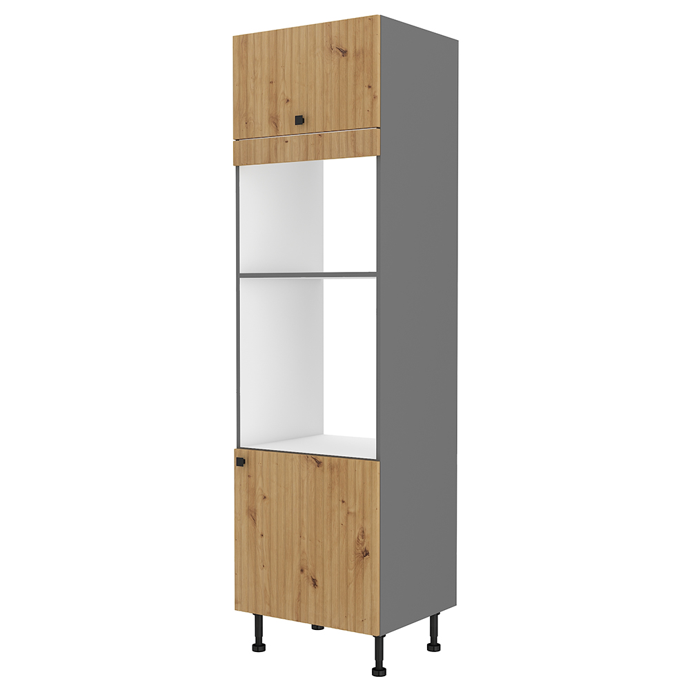 AVARANT sa | vysoká skříňka 60 DPM-215 2F na vestavnou troubu | 60 cm | 3D povrch | šedá/artisan
