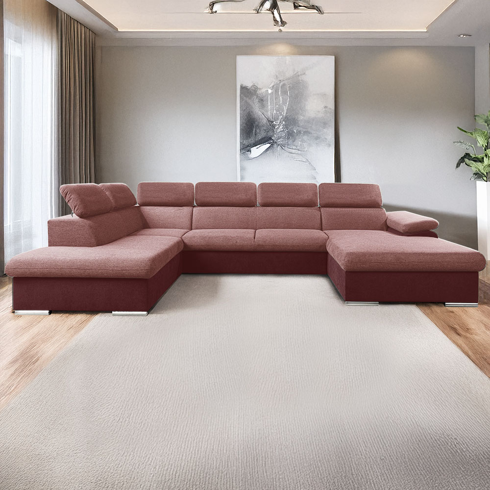 Sedací souprava COOL II | 220x343x191 cm | rozkládací + 2x úložný prostor | PRAVÁ | vínová 17/26