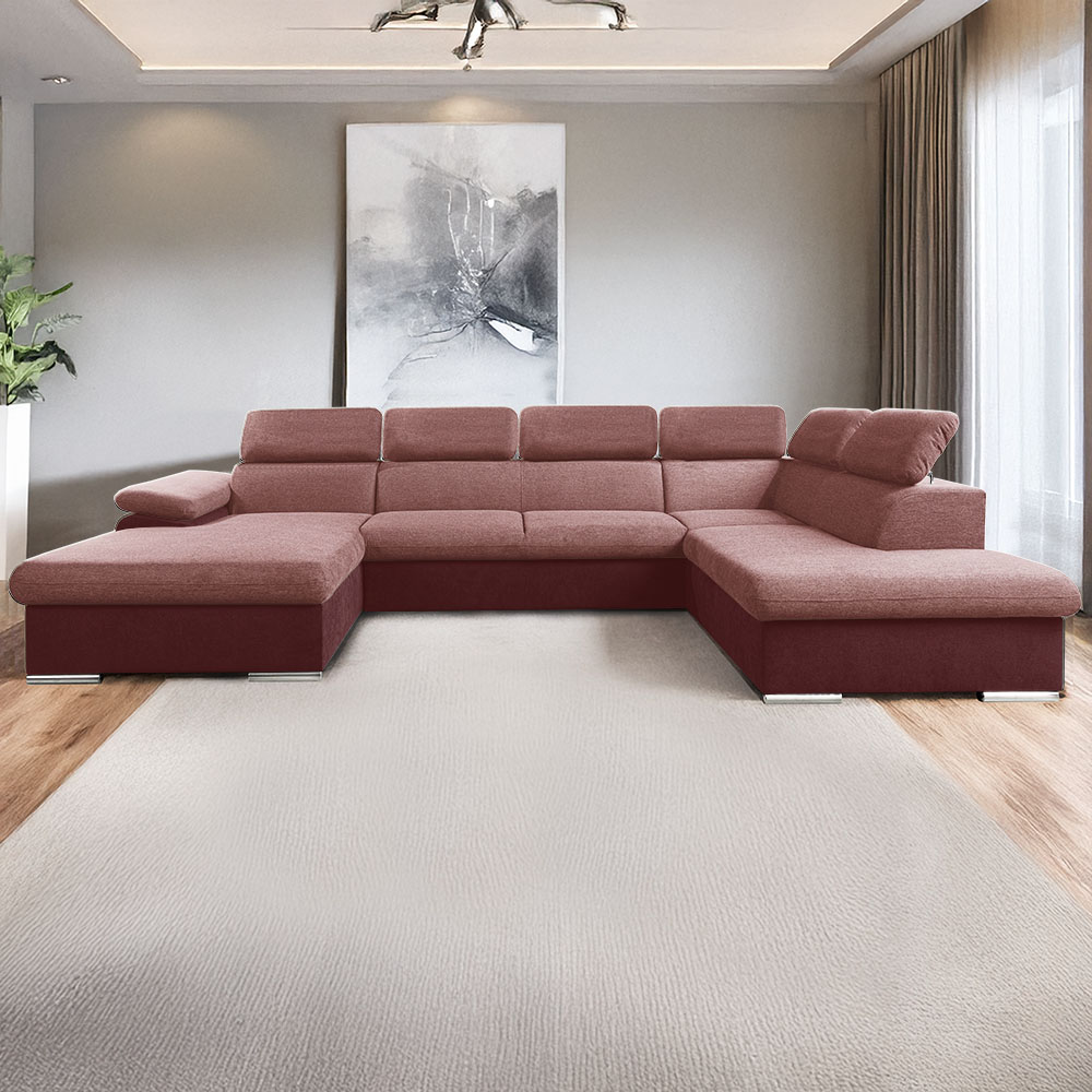 Sedací souprava COOL II | 191x343x220 cm | rozkládací + 2x úložný prostor | LEVÁ | vínová 17/26