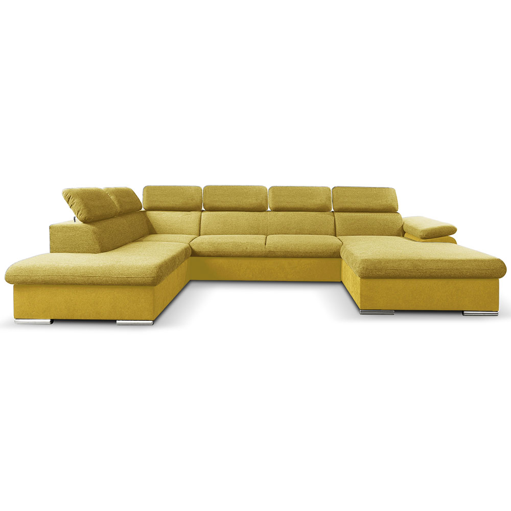 Sedací souprava COOL II | 220x343x191 cm | rozkládací + 2x úložný prostor | PRAVÁ | žlutá 07/08