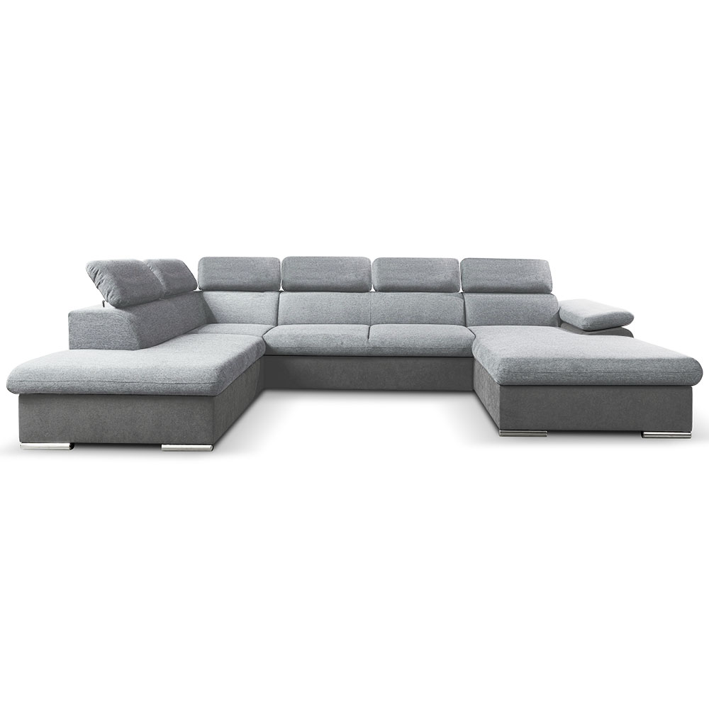 Sedací souprava COOL II | 220x343x191 cm | rozkládací + 2x úlož. prostor | PRAVÁ | světle šedá 18/14