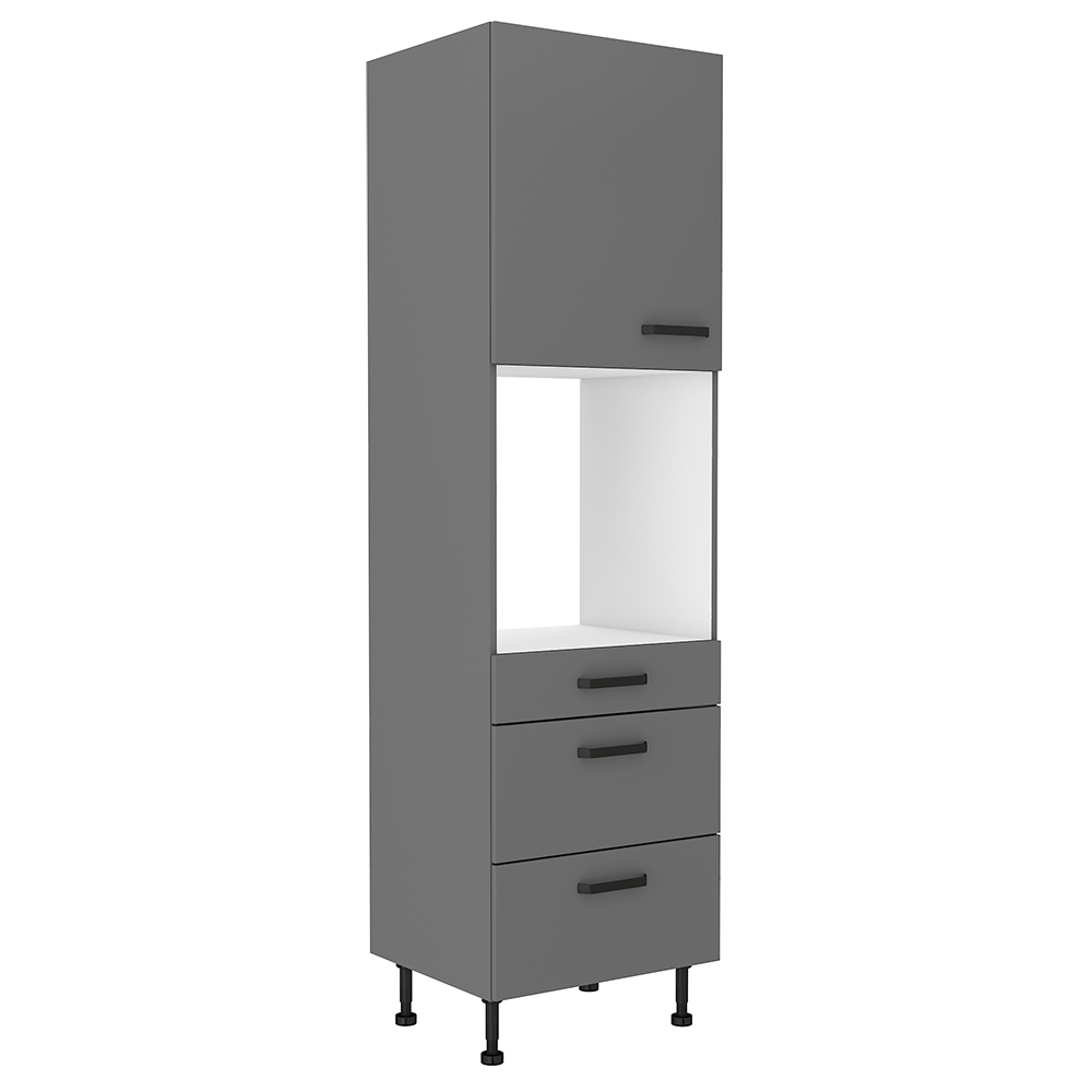 NESSANT se | vysoká skříňka 60 DPS-215 3S1F na vestavnou troubu | PREMIUM BOX | 60 cm | šedá