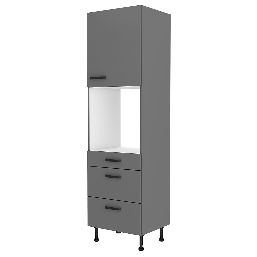 NESSANT se | vysoká skříňka 60 DPS-215 3S1F na vestavnou troubu | PREMIUM BOX | 60 cm | šedá