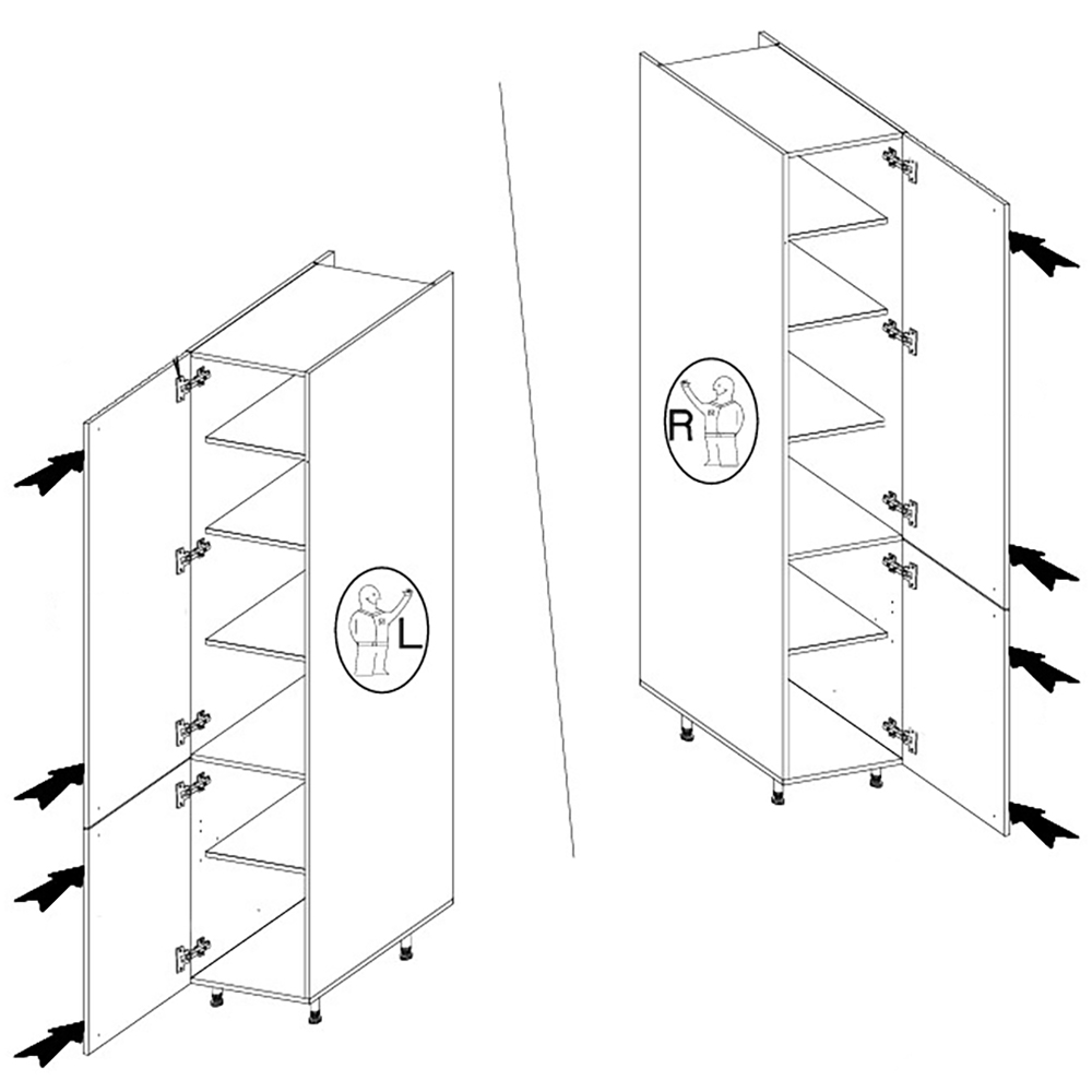NESSANT se | vysoká skříňka 40 DK-215 2F potravinová | 40 cm | šedá