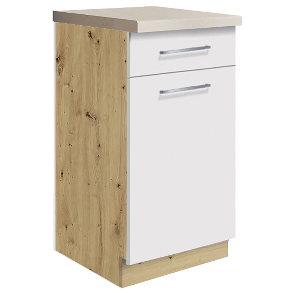 CREATIVA wh | dolní skříňka CRE-2D se zásuvkou a policí | 40 cm | VÝBĚR KORPUSU a KOVÁNÍ | bílá lesk