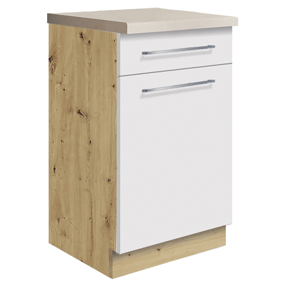 CREATIVA wh | dolní skříňka CRE-3D se zásuvkou a policí | 45 cm | VÝBĚR KORPUSU a KOVÁNÍ | bílá lesk