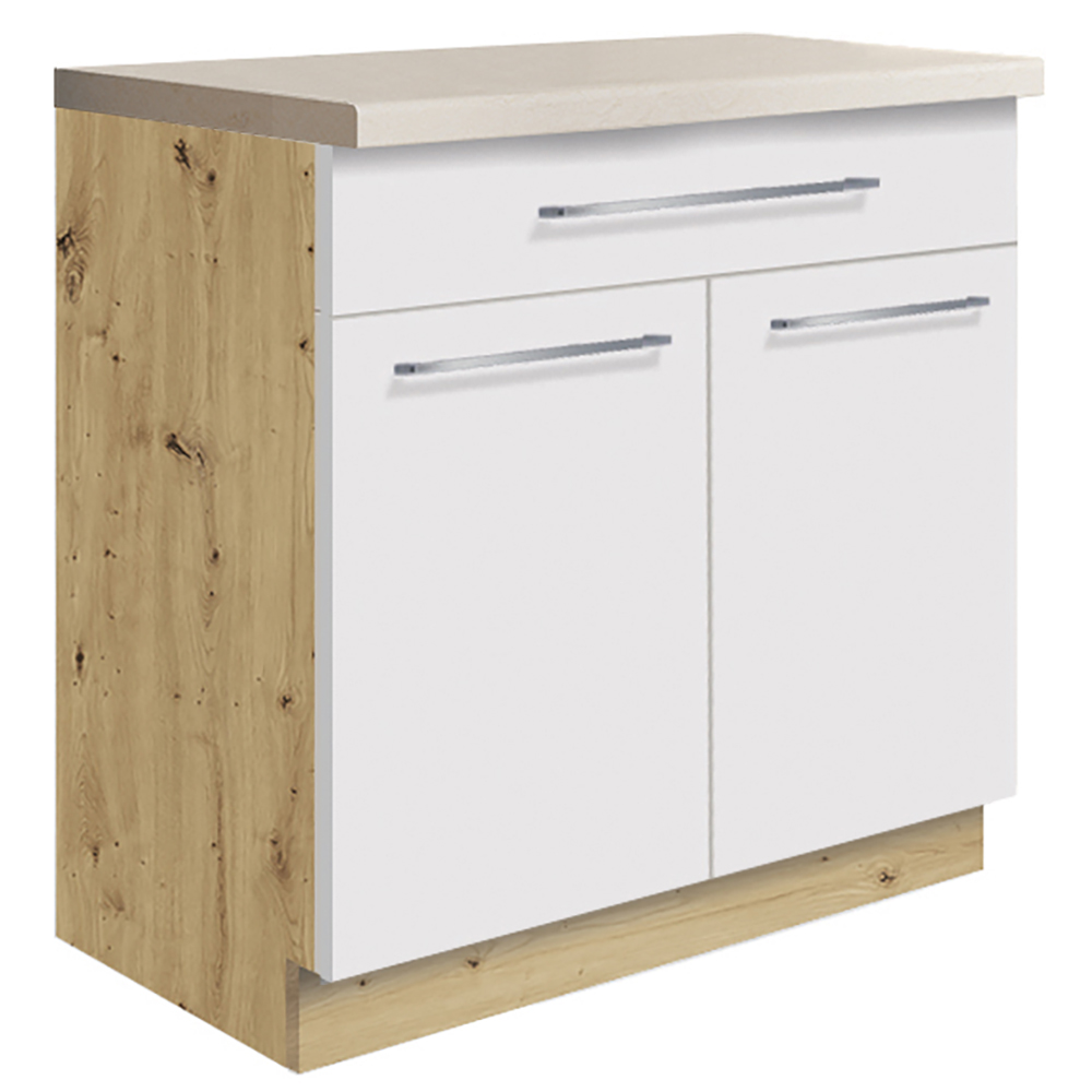 CREATIVA wh | dolní skříňka CRE-6D se zásuvkou a policí | 80 cm | VÝBĚR KORPUSU a KOVÁNÍ | bílá lesk