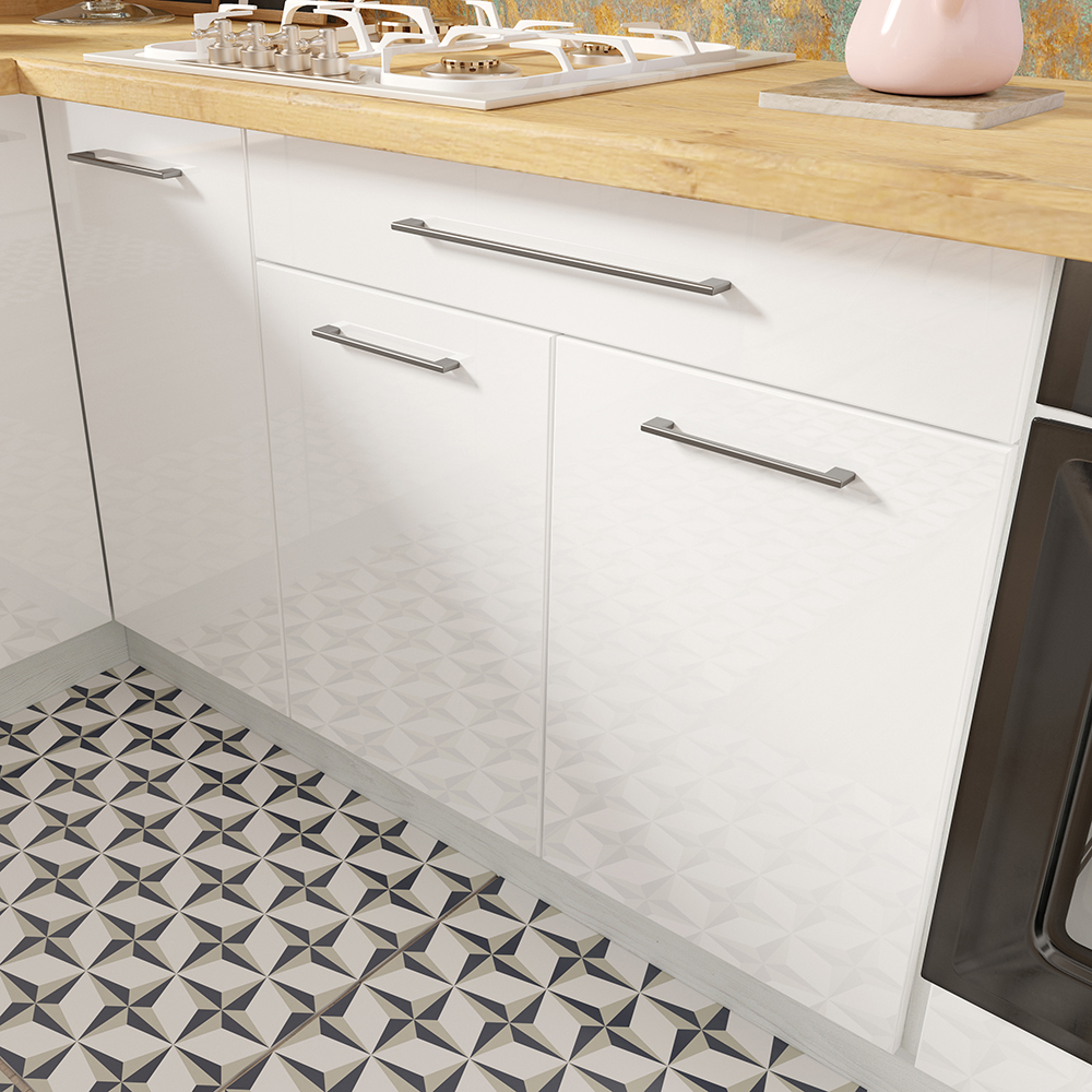 CREATIVA wh | dolní skříňka CRE-7D se zásuvkou a policí | 90 cm | VÝBĚR KORPUSU a KOVÁNÍ | bílá lesk