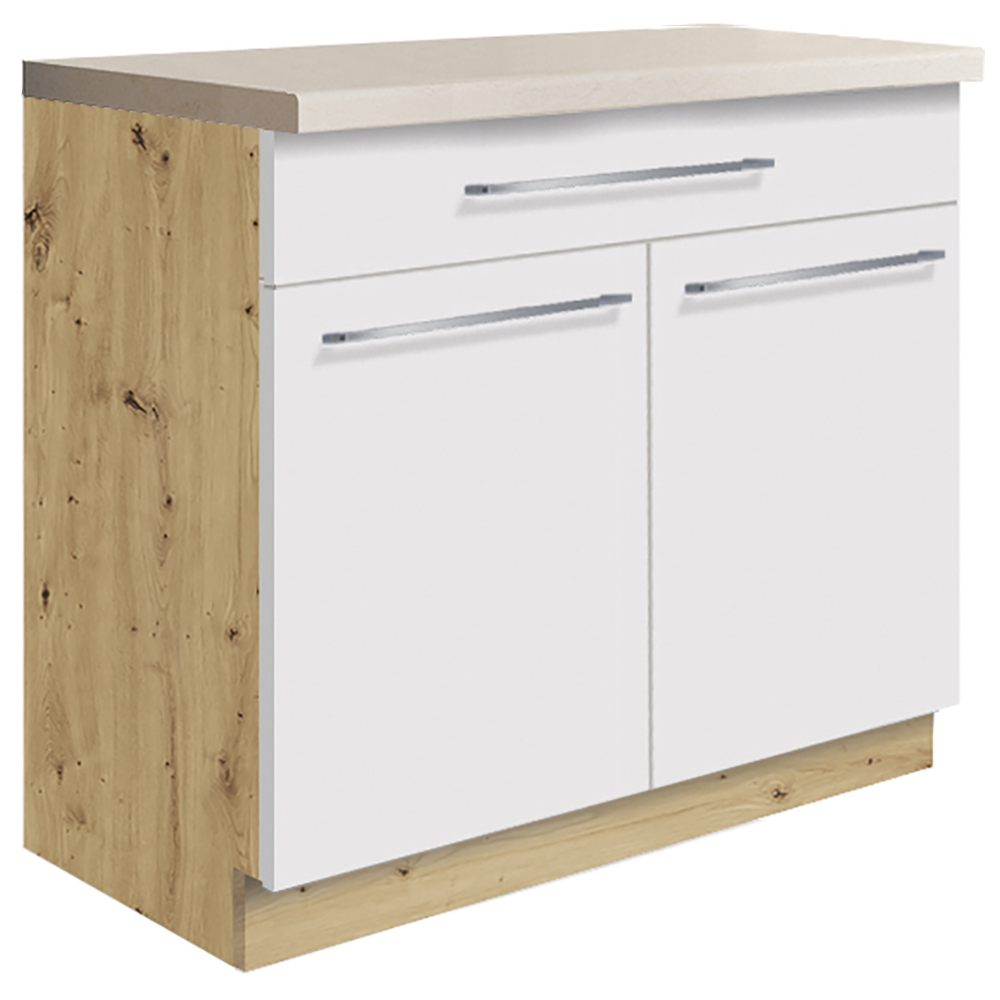 CREATIVA wh | dolní skříňka CRE-7D se zásuvkou a policí | 90 cm | VÝBĚR KORPUSU a KOVÁNÍ | bílá lesk