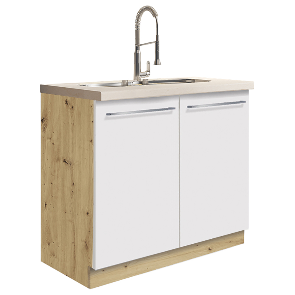 CREATIVA wh | dolní skříňka CRE-13D dřezová | 90 cm | VÝBĚR KORPUSU | bílá lesk