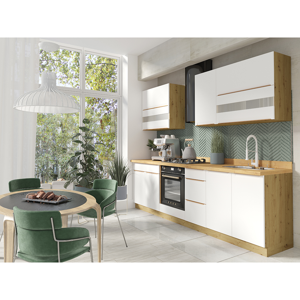 GLAMOUR b | horní skříňka GLA-37G pro vestavnou digestoř | 60 cm | bílá mat