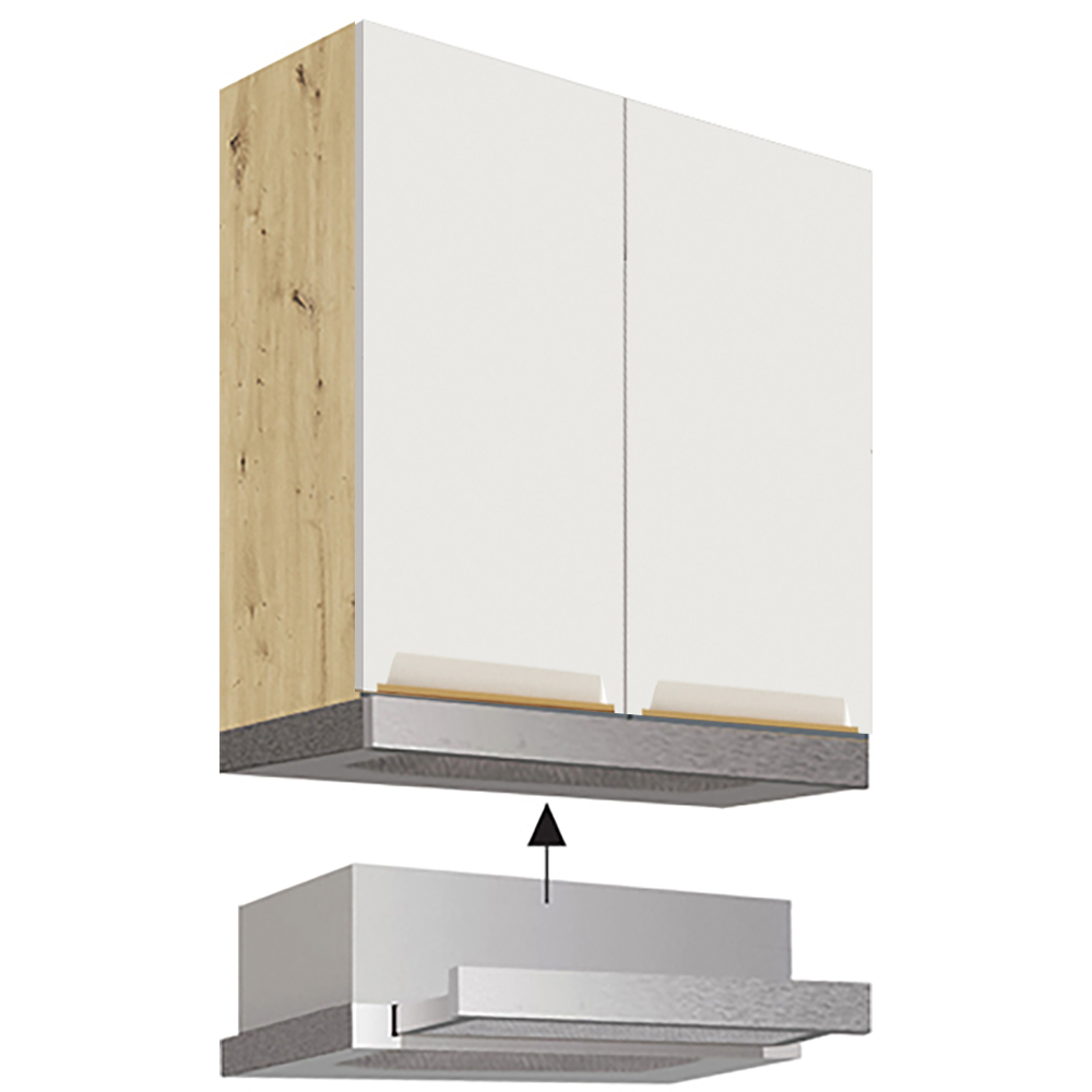 GLAMOUR b | horní skříňka GLA-37G pro vestavnou digestoř | 60 cm | bílá mat