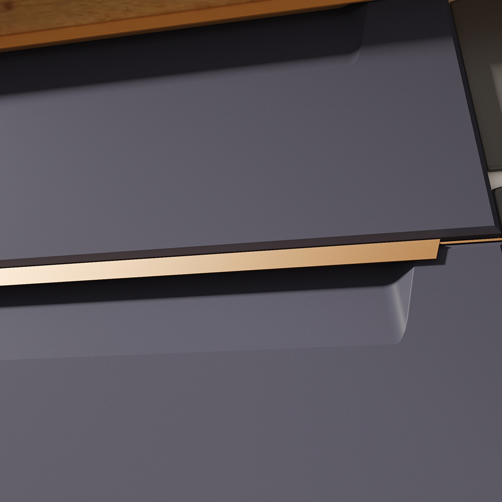 GLAMOUR m | horní skříňka GLA-37G na vestavnou digestoř | 60 cm | modrá mat