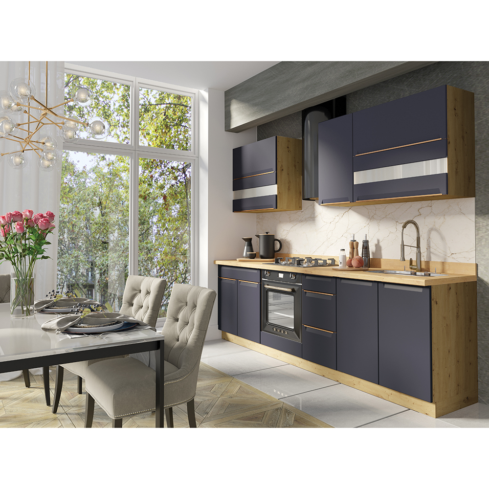 GLAMOUR m | horní skříňka GLA-37G na vestavnou digestoř | 60 cm | modrá mat