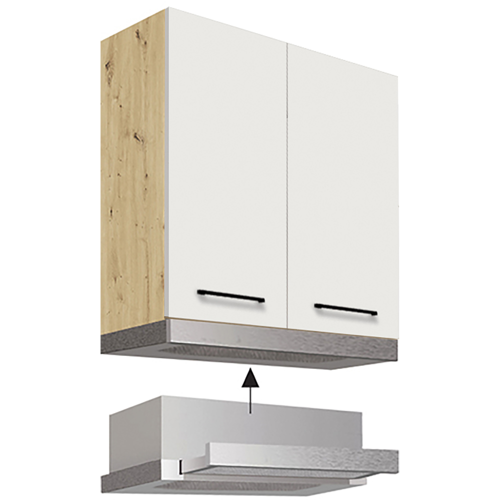 INFINITY b | horní skříňka 37G na vestavnou digestoř | 60 cm | artisan/bílá lesk