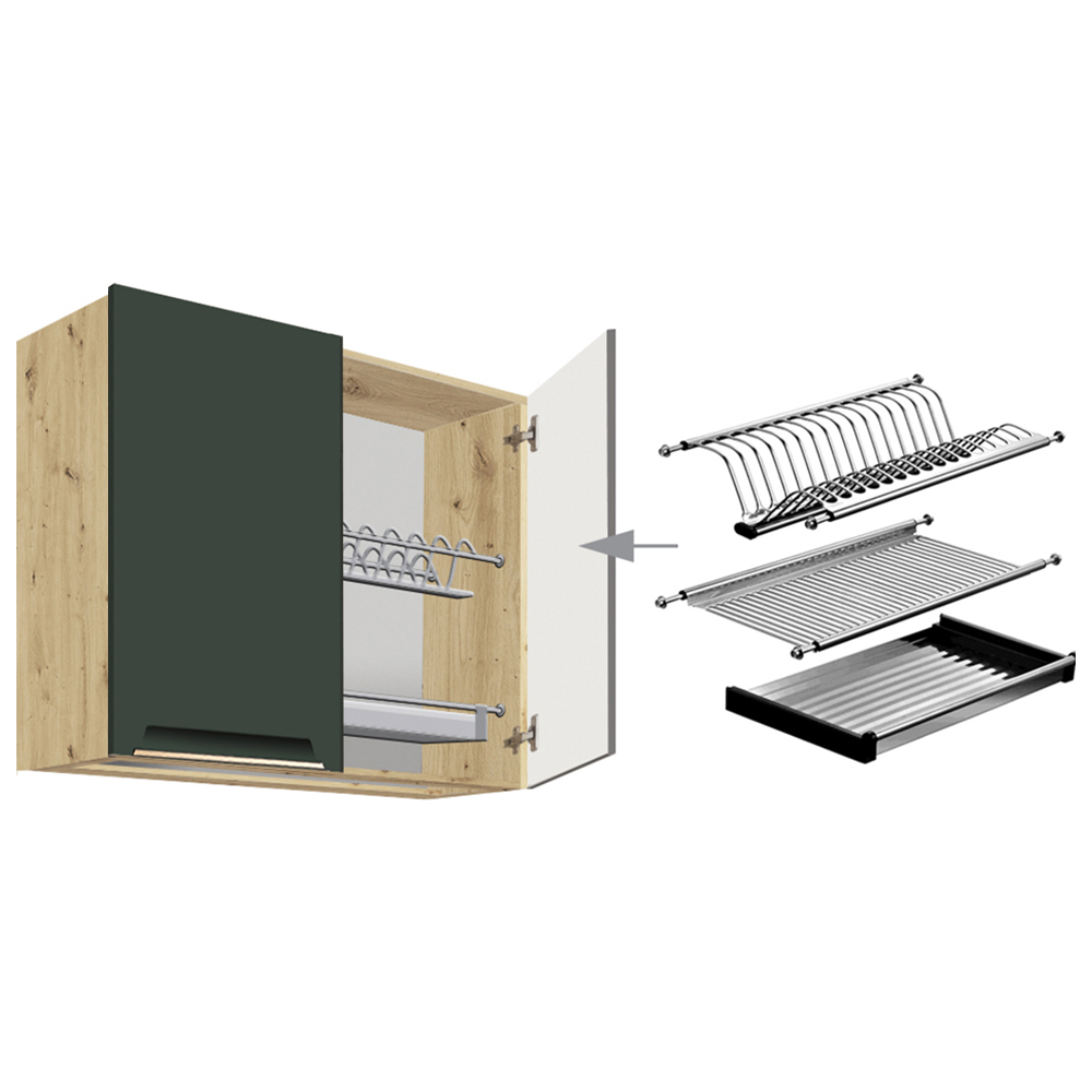 GLAMOUR z | horní skříňka GLA-53G s odkapávačem | 80 cm | zelená mat