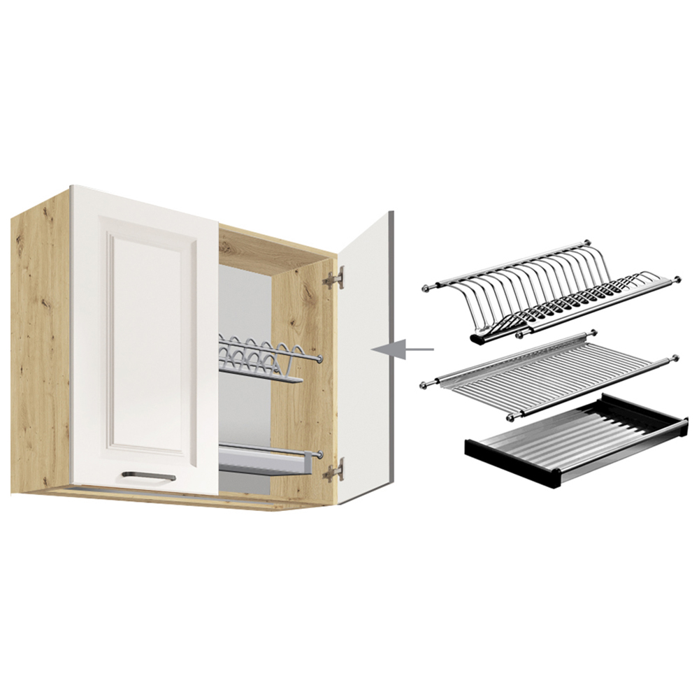 SMART b | horní skříňka SM-53G s odkapávačem | 80 cm | VÝBĚR KORPUSU | bílá mat