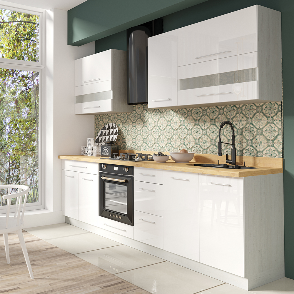 CREATIVA wh | dolní skříňka CRE-16D rohová | 90x90 cm | VÝBĚR KORPUSU | bílá lesk