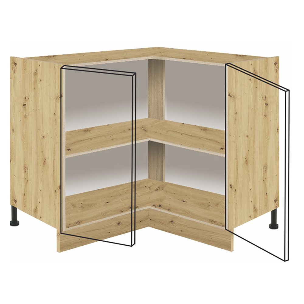 CREATIVA wh | dolní skříňka CRE-16D rohová | 90x90 cm | VÝBĚR KORPUSU | bílá lesk